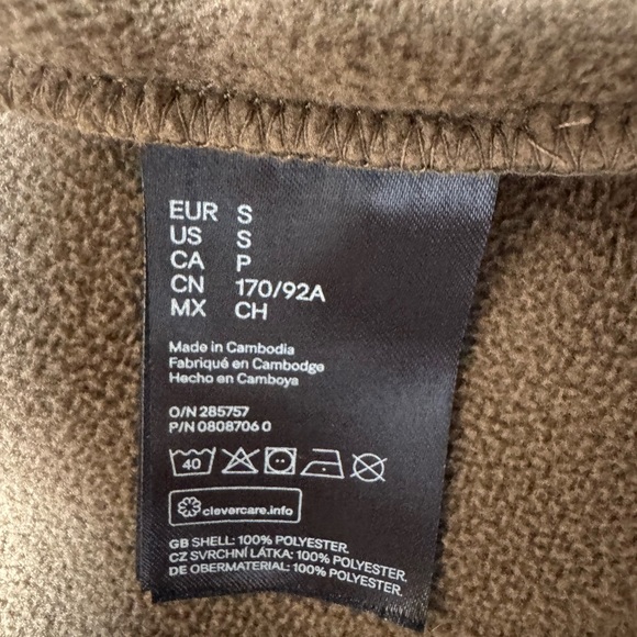 H&M Divided Men’s Sherpa Teddy Green Camo Zip-up fleece lined Jacket Size S EUC - Picture 9 of 13